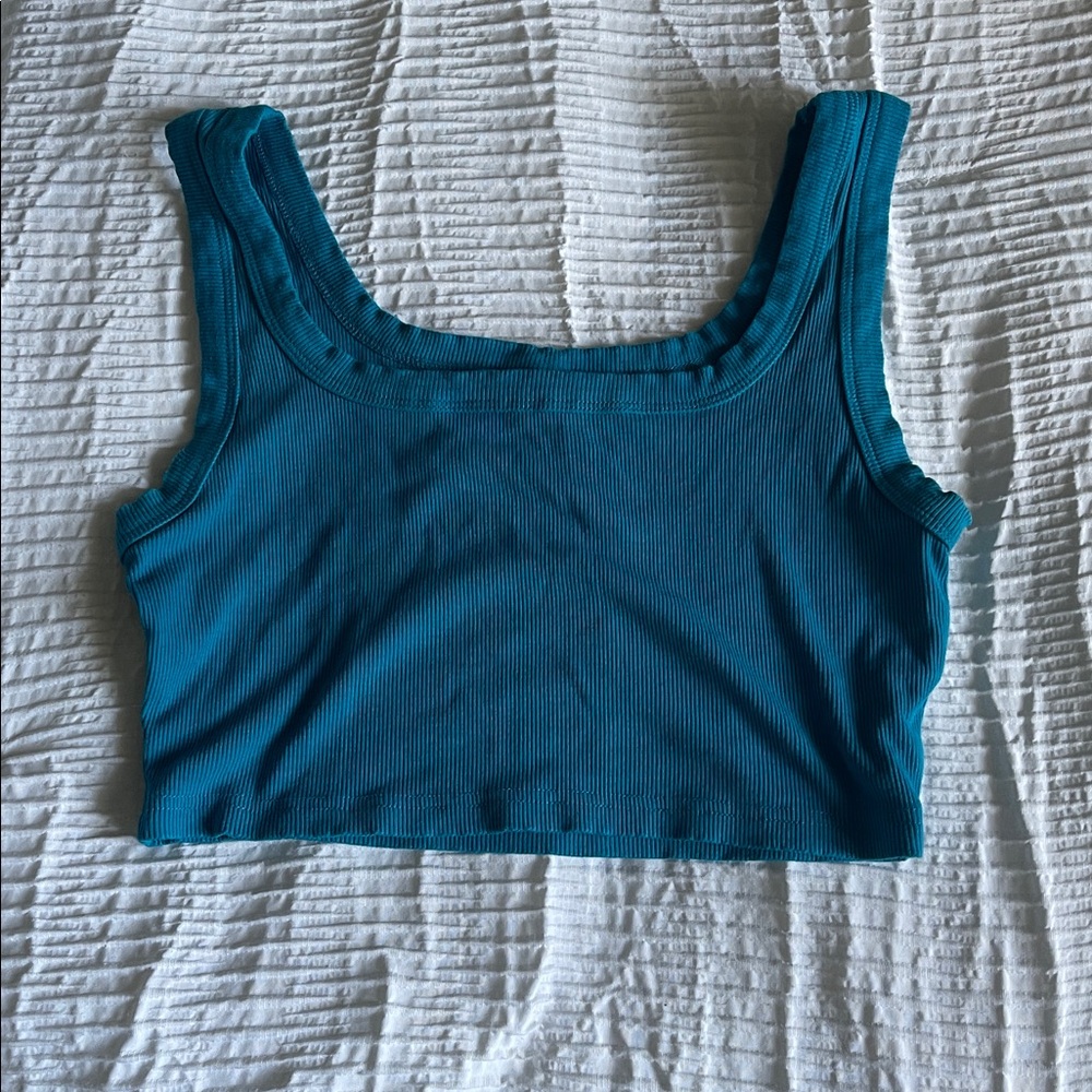 SHEIN Vibrant Blue Ribbed Top